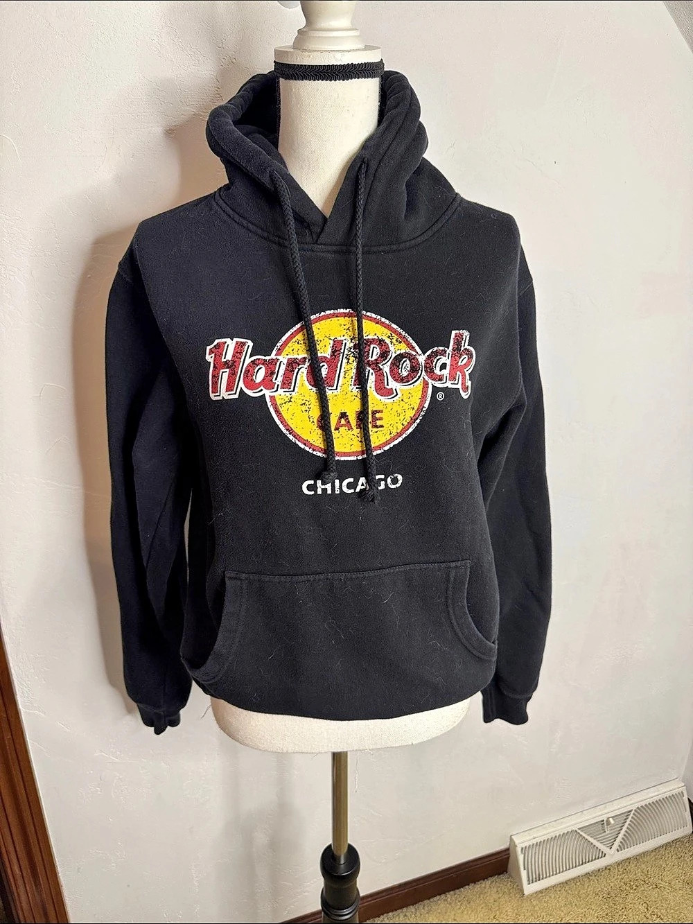 Hard Rock Cafe Chicago Classic Logo Pullover Hoodie Size Medium